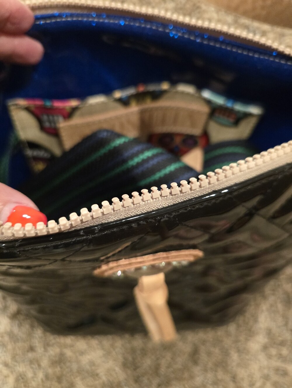 Consuela Inked Downtown Crossbody bag featuring a quilted black patent exterior - Picture 7 of 14